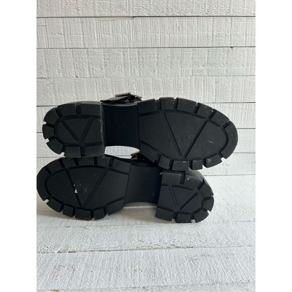 ASOS DESIGN Black Patent Chunky Mary Jane Platform Shoes Buckle Strap Grunge Y2K - Picture 7 of 9